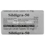 シルディグラ-50　ジェネリック・バイアグラ, シルデナフィル 50 mg　シート　情報
